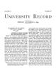 University Record, Vol. 4, No. 27, October 6, 1899