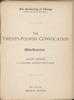 University of Chicago Convocation Programs, August 2, 1898
