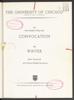 University of Chicago Convocation Programs, March 17, 1972