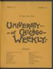 University of Chicago Weekly, October 26, 1893