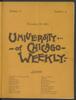 University of Chicago Weekly, November 2, 1893