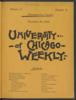 University of Chicago Weekly, November 30, 1893
