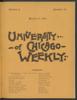 University of Chicago Weekly, March 15, 1894
