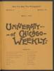 University of Chicago Weekly, May 3, 1894