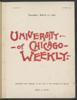 University of Chicago Weekly, March 31, 1898