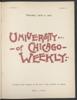 University of Chicago Weekly, April 21, 1898