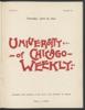 University of Chicago Weekly, April 28, 1898