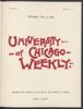 University of Chicago Weekly, May 5, 1898