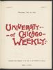 University of Chicago Weekly, May 26, 1898