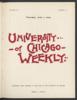 University of Chicago Weekly, June 2, 1898