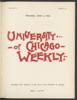 University of Chicago Weekly, June 9, 1898