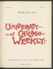 University of Chicago Weekly, June 16, 1898