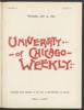 University of Chicago Weekly, July 14, 1898