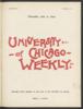 University of Chicago Weekly, July 21, 1898