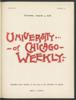 University of Chicago Weekly, August 4, 1898