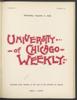 University of Chicago Weekly, August 11, 1898