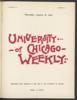 University of Chicago Weekly, August 18, 1898