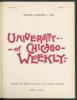 University of Chicago Weekly, September 1, 1898