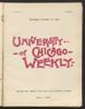 University of Chicago Weekly, October 20, 1898