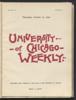 University of Chicago Weekly, October 27, 1898