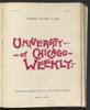 University of Chicago Weekly, November 17, 1898