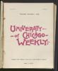 University of Chicago Weekly, December 1, 1898
