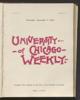 University of Chicago Weekly, December 8, 1898