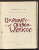 University of Chicago Weekly, January 12, 1899