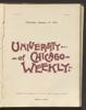 University of Chicago Weekly, January 19, 1899
