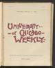 University of Chicago Weekly, February 2, 1899