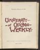 University of Chicago Weekly, February 23, 1899