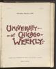 University of Chicago Weekly, March 2, 1899