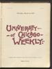 University of Chicago Weekly, March 16, 1899