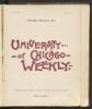 University of Chicago Weekly, March 23, 1899