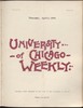 University of Chicago Weekly, April 6, 1899