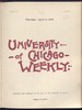University of Chicago Weekly, April 13, 1899
