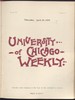 University of Chicago Weekly, April 20, 1899