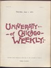 University of Chicago Weekly, June 1, 1899