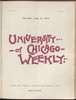 University of Chicago Weekly, June 22, 1899