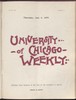 University of Chicago Weekly, July 6, 1899
