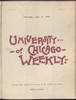 University of Chicago Weekly, July 27, 1899