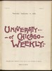 University of Chicago Weekly, September 14, 1899