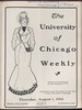 University of Chicago Weekly, August 1, 1901