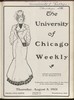 University of Chicago Weekly, August 8, 1901